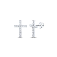 Load image into Gallery viewer, 10K White Gold Diamond Earrings with Elegant Styling - Splendid Jewellery