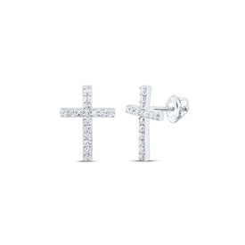 10K White Gold Diamond Earrings with Elegant Styling - Splendid Jewellery