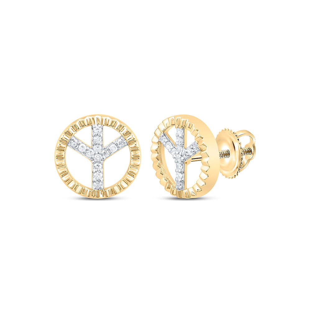 Diamond Earrings in 10K Yellow Gold for Everyday Wear - Splendid Jewellery