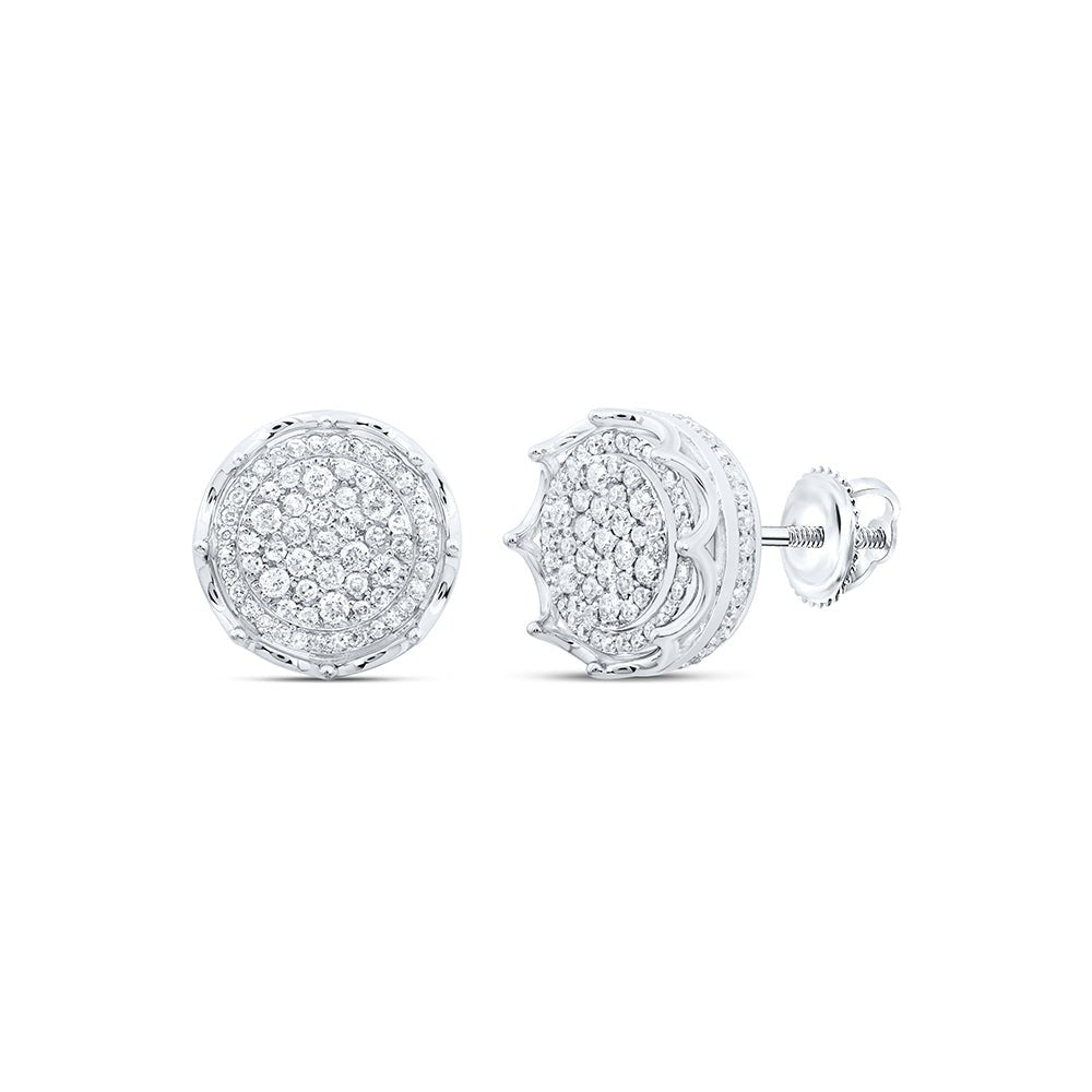 Diamond Earrings in 10K White Gold with Fine Detail - Splendid Jewellery