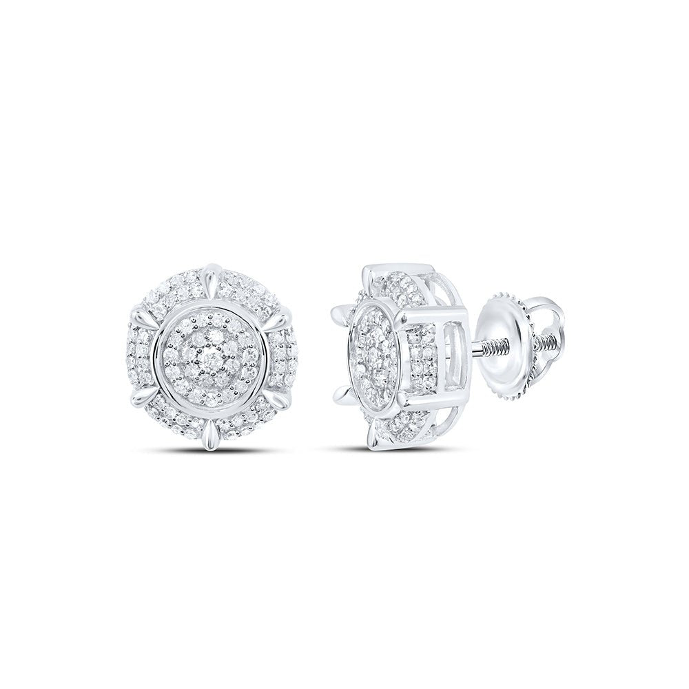 10K White Gold Diamond Earrings with Fine Detail - Splendid Jewellery