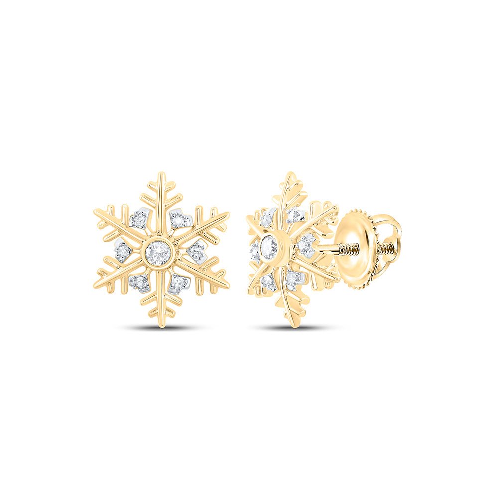 10K Yellow Gold Diamond Earrings for Everyday Wear with Fine Detail - Splendid Jewellery