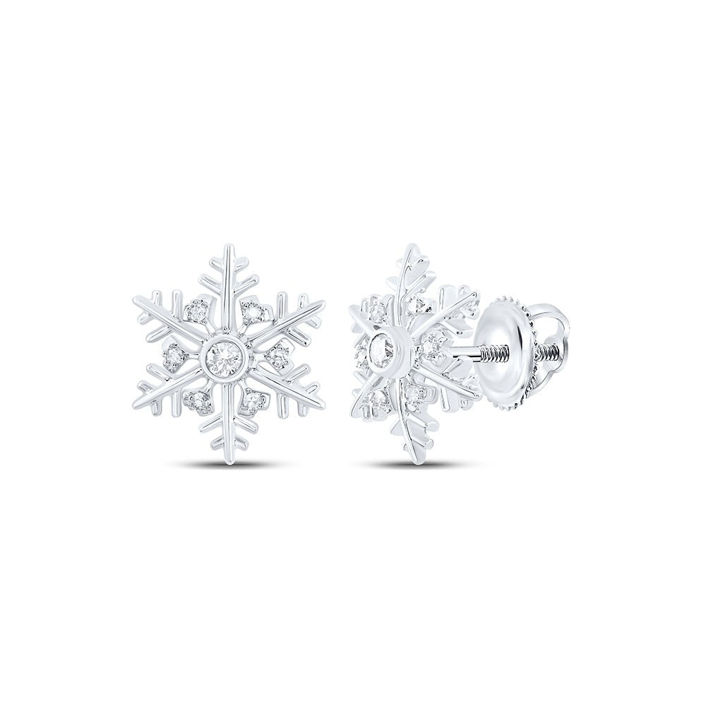 10K White Gold Diamond Earrings for Everyday Wear - Splendid Jewellery