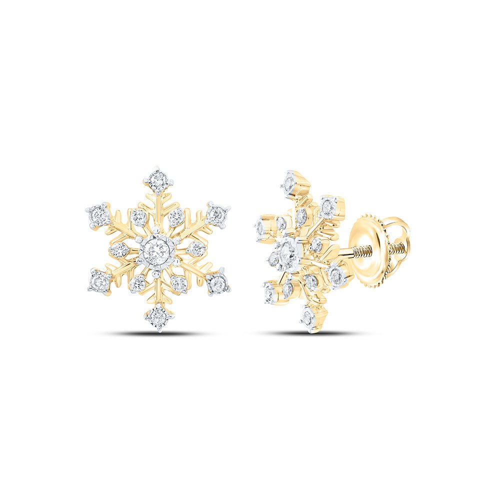 Diamond Earrings in 10K Yellow Gold with Natural Sparkle - Splendid Jewellery