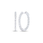 Oval Diamond Earrings in 14K White Gold - Splendid Jewellery