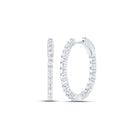 Oval Diamond Earrings in 14K White Gold - Splendid Jewellery
