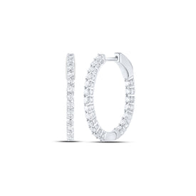 Oval Diamond Earrings in 14K White Gold - Splendid Jewellery