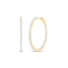 Load image into Gallery viewer, 14K Yellow Gold Oval Diamond Hoop Earrings - Splendid Jewellery