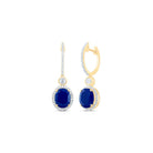 10K Yellow Gold Blue Sapphire Earrings 5/8 Cttw - Splendid Jewellery