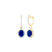 Load image into Gallery viewer, 10K Yellow Gold Blue Sapphire Earrings 5/8 Cttw - Splendid Jewellery