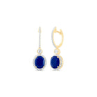10K Yellow Gold Blue Sapphire Earrings 5/8 Cttw - Splendid Jewellery