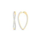 Diamond Hoop Earrings in 14K Yellow Gold - Splendid Jewellery