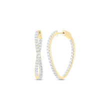 Load image into Gallery viewer, Diamond Hoop Earrings in 14K Yellow Gold - Splendid Jewellery
