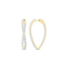 Diamond Hoop Earrings in 14K Yellow Gold - Splendid Jewellery