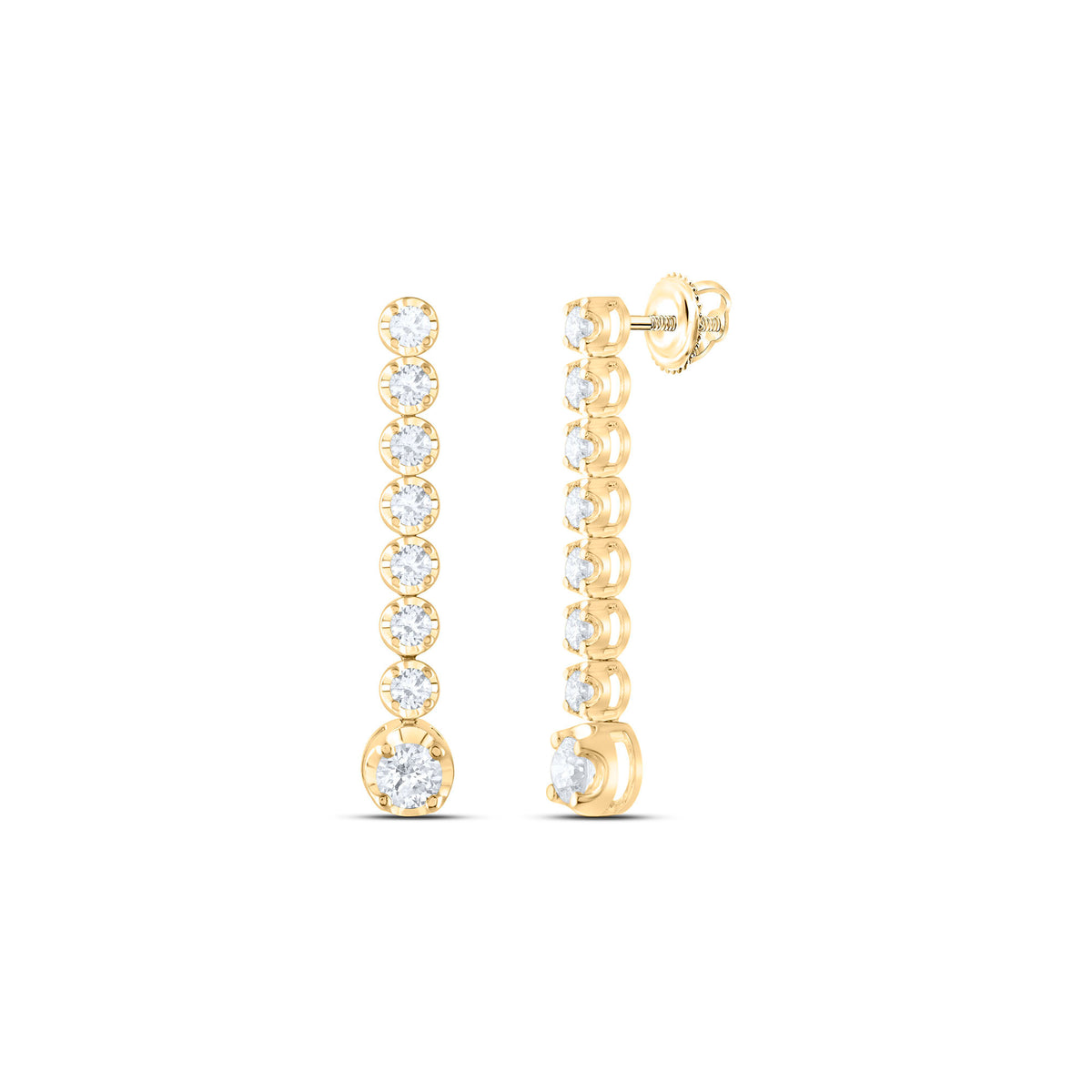 14K Yellow Gold Diamond Earrings for Everyday Wear with Fine Detail - Splendid Jewellery