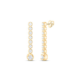 14K Yellow Gold Diamond Earrings for Everyday Wear with Fine Detail - Splendid Jewellery
