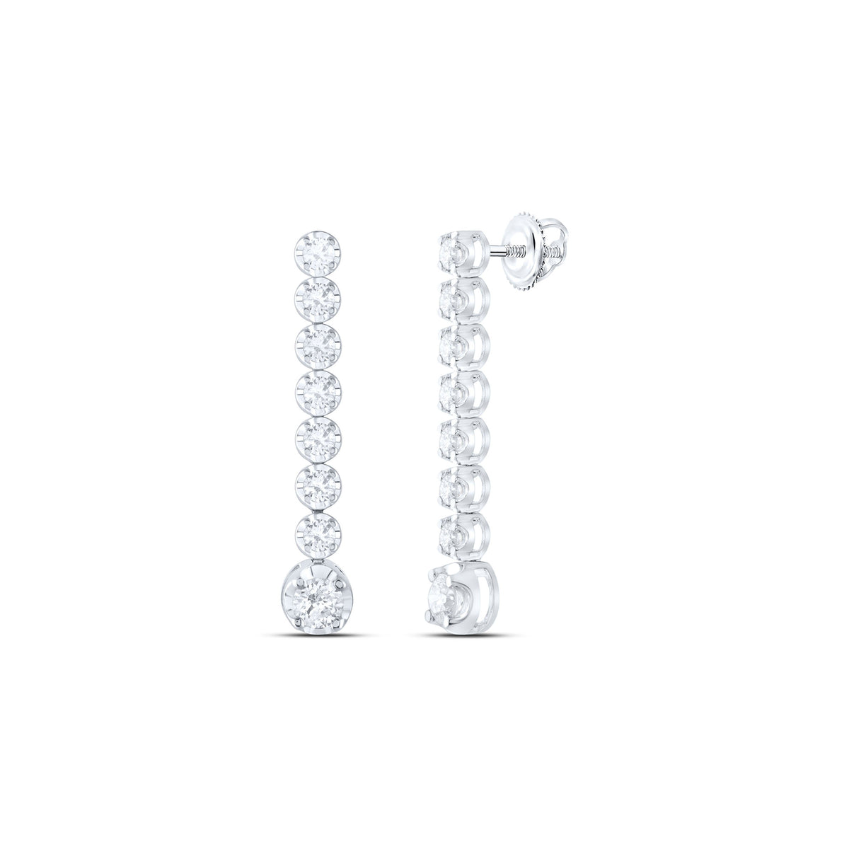 14K White Gold Diamond Earrings for Everyday Wear for Everyday Wear - Splendid Jewellery