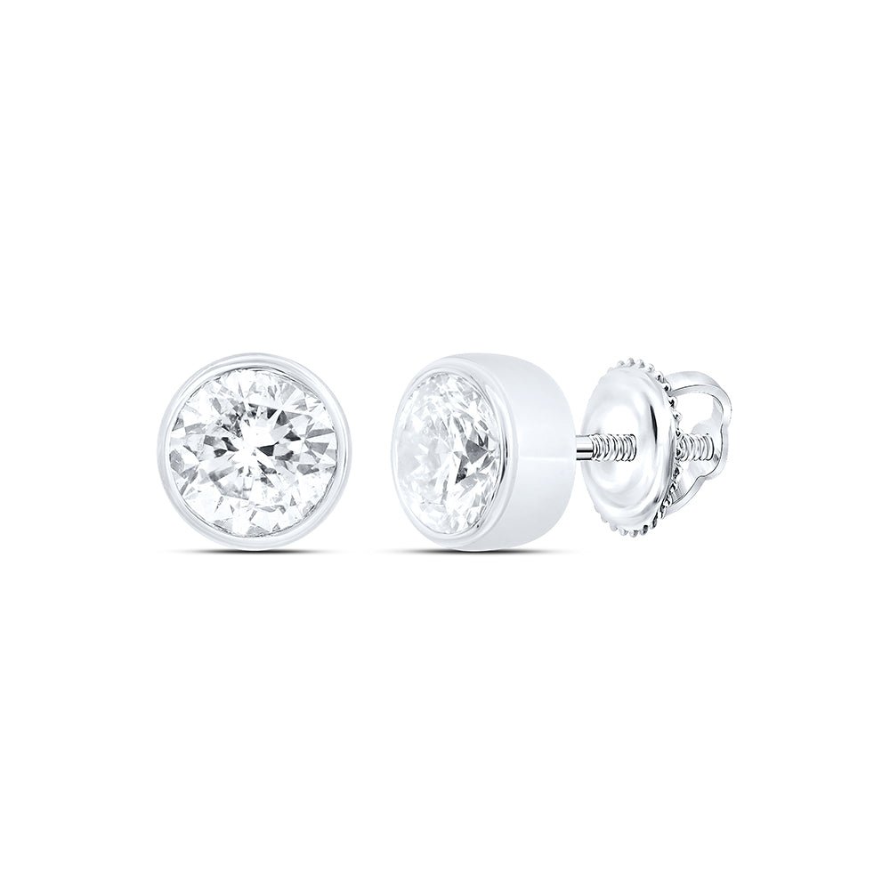 14K White Gold Diamond Stud Earrings 1/4 Cttw - Splendid Jewellery