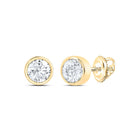 14K Yellow Gold Elegant Stud Earrings with Diamond Gift Edition - Splendid Jewellery