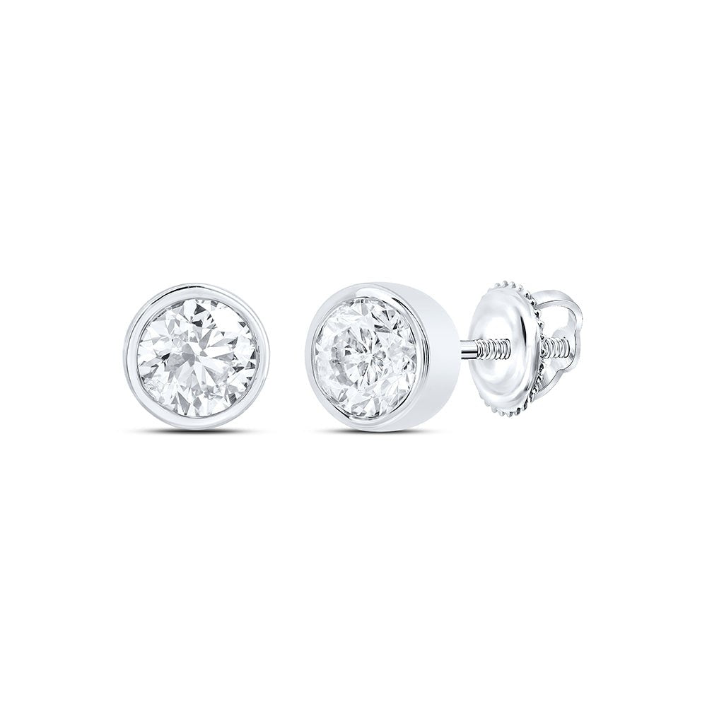 14K White Gold Modern Diamond Earrings for Everyday Wear - Splendid Jewellery