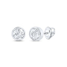 14K White Gold Modern Diamond Earrings for Everyday Wear - Splendid Jewellery