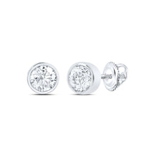 Load image into Gallery viewer, 14K White Gold Modern Diamond Earrings for Everyday Wear - Splendid Jewellery