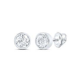 14K White Gold Modern Diamond Earrings for Everyday Wear - Splendid Jewellery