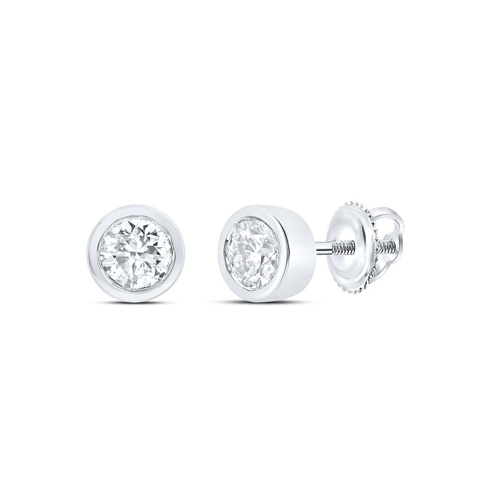 Diamond Stud Earrings in 14K White Gold - Splendid Jewellery