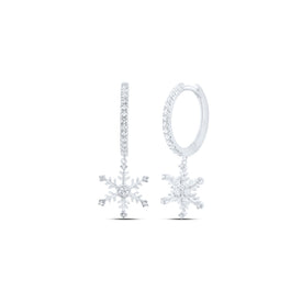 10K White Gold Modern Diamond Earrings with Fine Detail - Splendid Jewellery