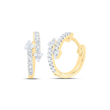 Load image into Gallery viewer, 10K Yellow Gold Modern Diamond Earrings for Everyday Wear - Splendid Jewellery