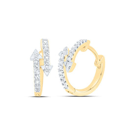 10K Yellow Gold Modern Diamond Earrings for Everyday Wear - Splendid Jewellery