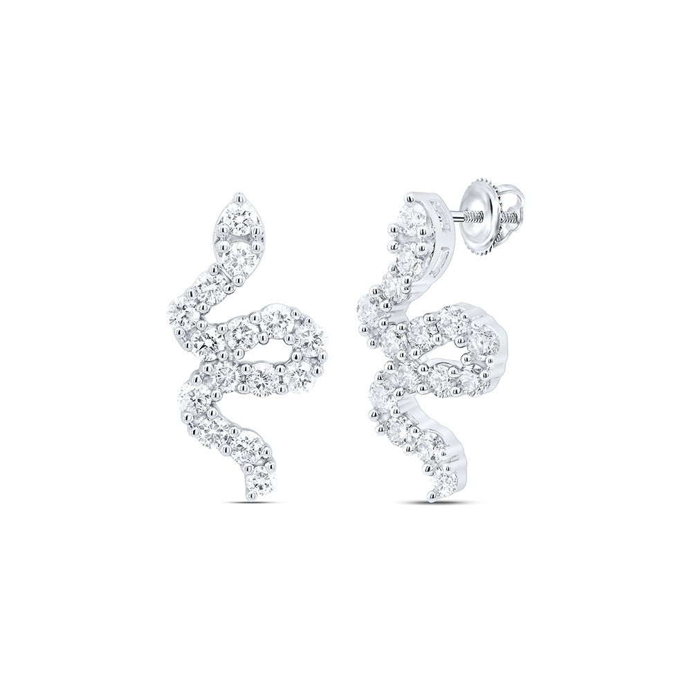 14K White Gold Luxury Diamond Earrings with Fine Detail - Splendid Jewellery