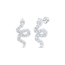 Load image into Gallery viewer, 14K White Gold Luxury Diamond Earrings with Fine Detail - Splendid Jewellery
