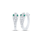 14K White Gold Modern Emerald Earrings with Elegant Styling - Splendid Jewellery