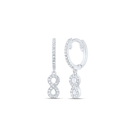 10K White Gold Gift - Ready Diamond Earrings with Fine Detail - Splendid Jewellery