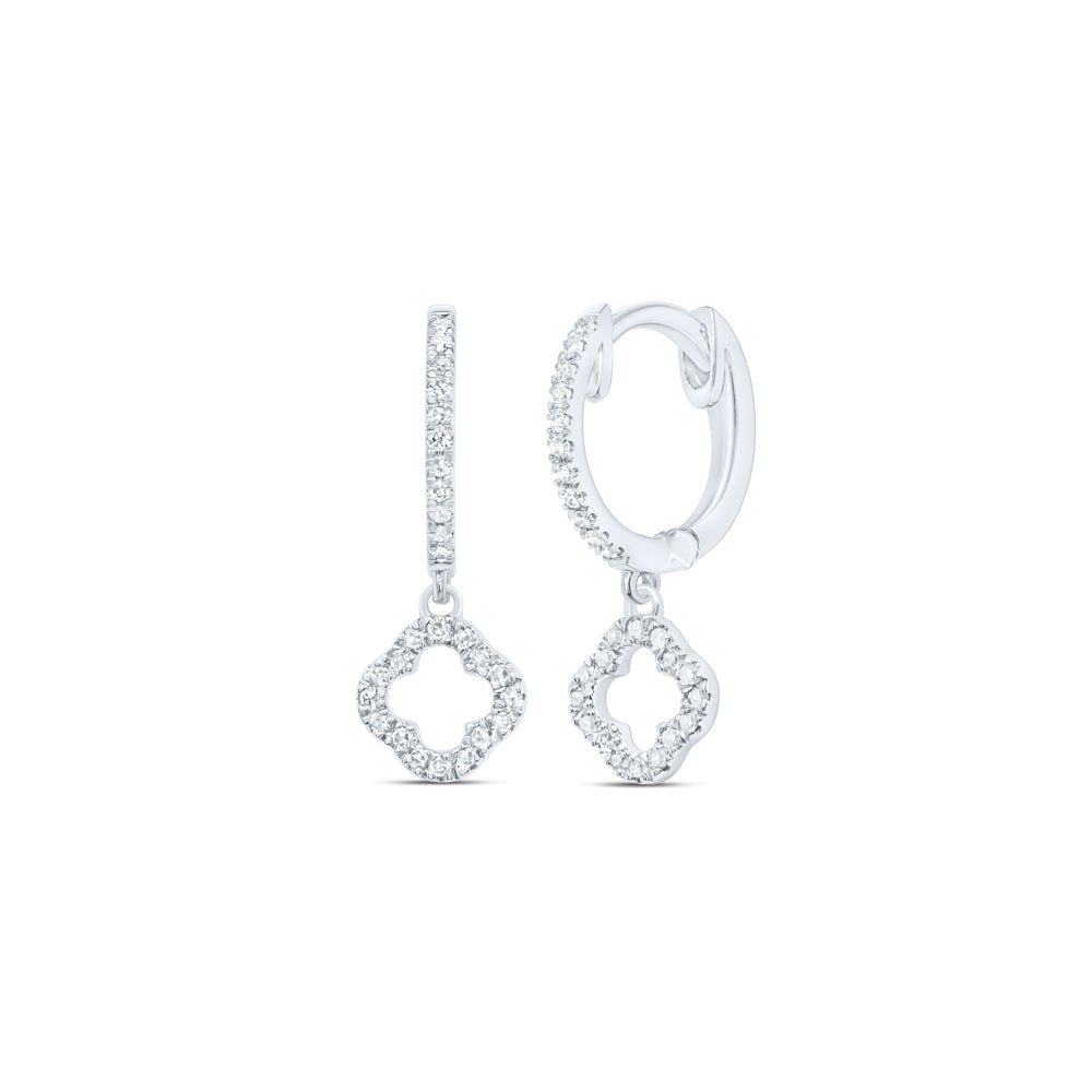10K White Gold Modern Diamond Earrings with Fine Detail - Splendid Jewellery