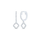10K White Gold Modern Diamond Earrings with Fine Detail - Splendid Jewellery