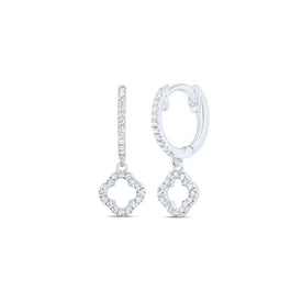 10K White Gold Modern Diamond Earrings with Fine Detail - Splendid Jewellery