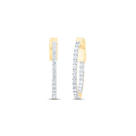 Oval Diamond Earrings in 10K Yellow Gold - Splendid Jewellery