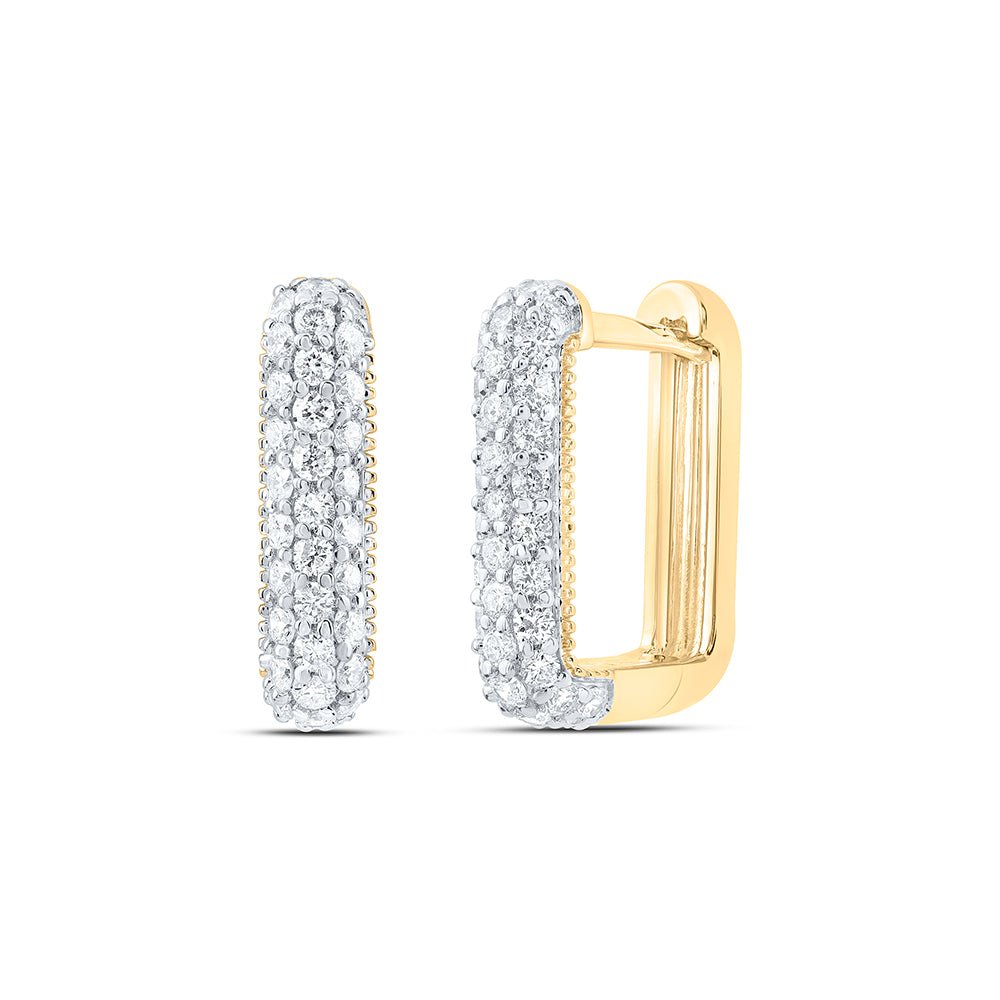 14K Yellow Gold Gift - Ready Diamond Earrings with Elegant Styling - Splendid Jewellery