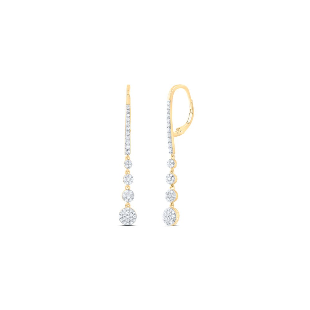14K Yellow Gold Modern Diamond Earrings Gift Edition - Splendid Jewellery