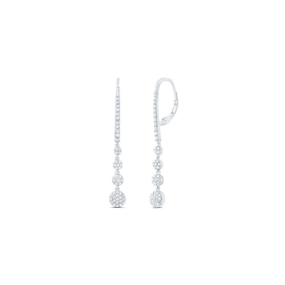 Diamond Earrings in 14K White Gold with Elegant Styling - Splendid Jewellery