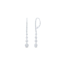 Diamond Earrings in 14K White Gold with Elegant Styling - Splendid Jewellery