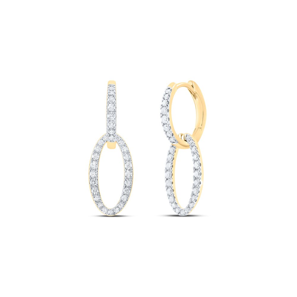 14K Yellow Gold Diamond Earrings for Everyday Wear Gift Edition - Splendid Jewellery