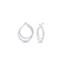 Load image into Gallery viewer, 14K White Gold Diamond Hoop Earrings 1/2 Cttw - Splendid Jewellery