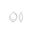 14K White Gold Diamond Hoop Earrings 1/2 Cttw - Splendid Jewellery