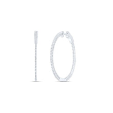 Load image into Gallery viewer, 14K White Gold Modern Diamond Earrings with Elegant Styling - Splendid Jewellery