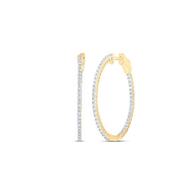 10K Yellow Gold Modern Diamond Earrings with Elegant Styling - Splendid Jewellery