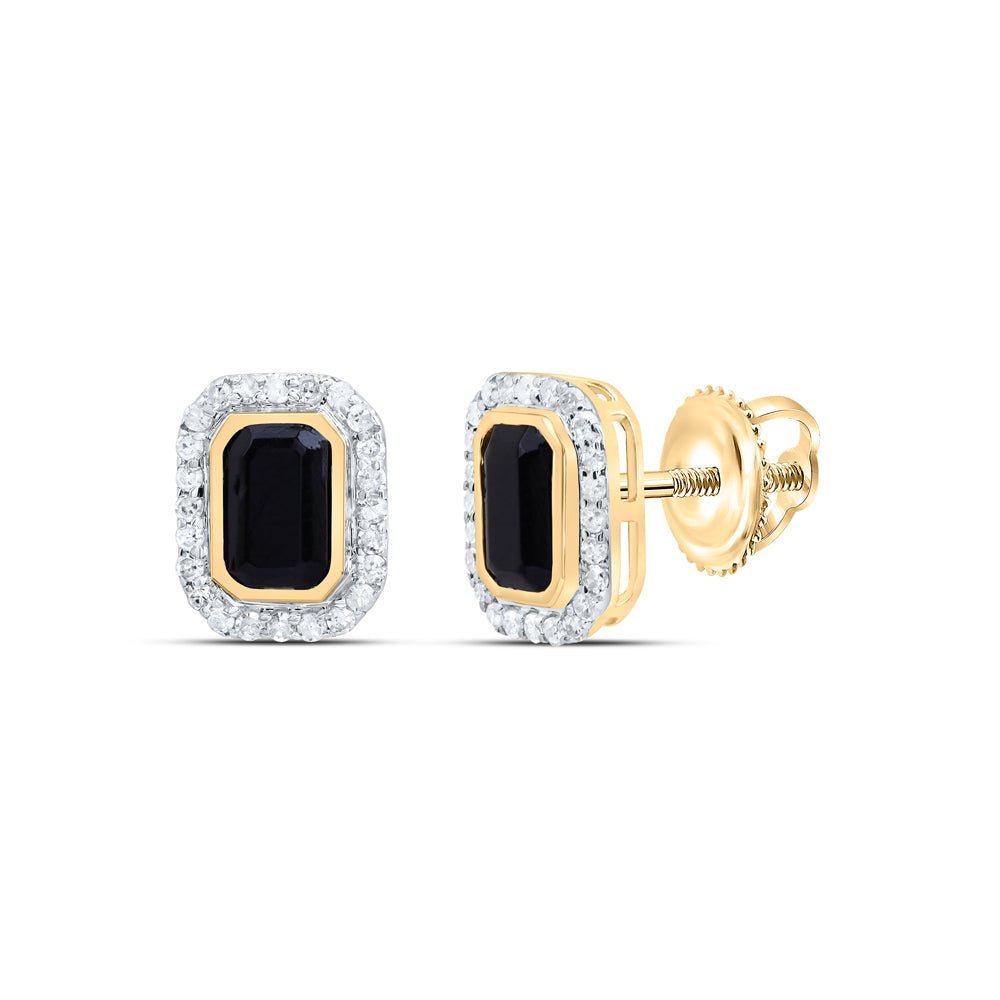 10K Yellow Gold Emerald Earrings 1/4 Cttw - Splendid Jewellery