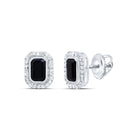 10K White Gold Elegant Earrings with Emerald - Splendid Jewellery